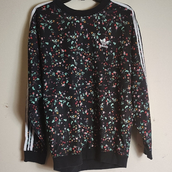 Adidas Black Crewneck Sweater with Sporty Stripes